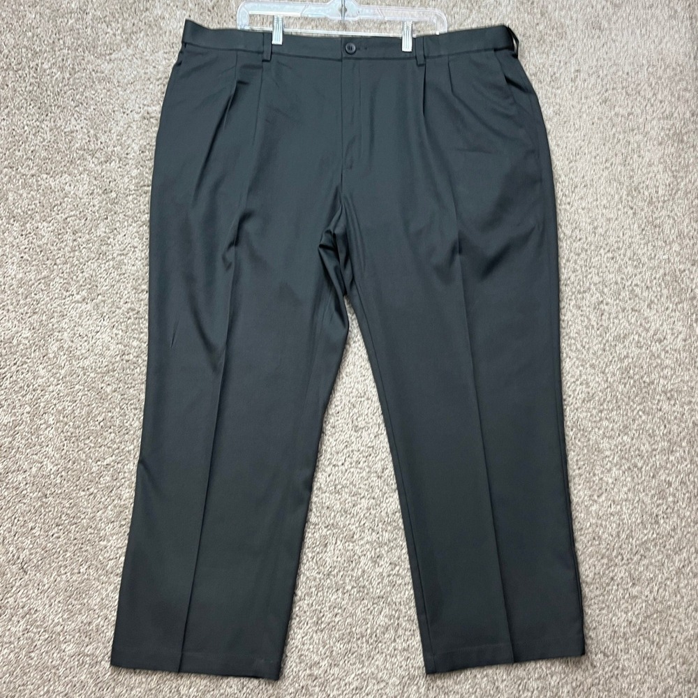 Haggar Cool18 Pro Dress Pants Mens 42x29 Charcoal Gray Pleated Classic Fit EUC